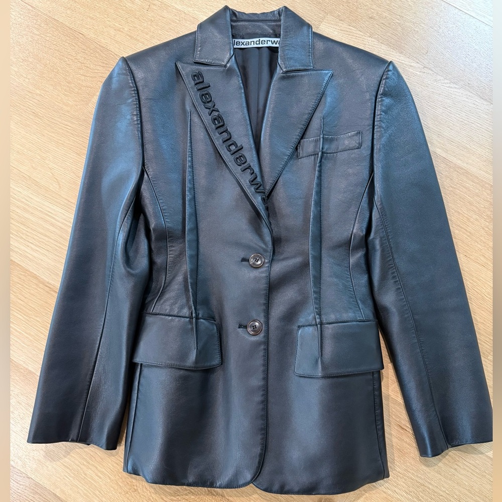 Alexander Wang leather blazer jacket XS